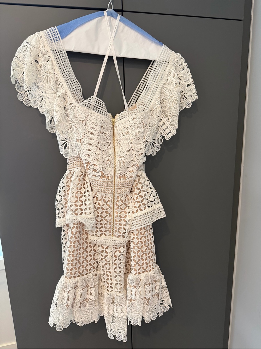 Self-Portrait white/cream Crochet Mini Dress - Picture 2 of 4